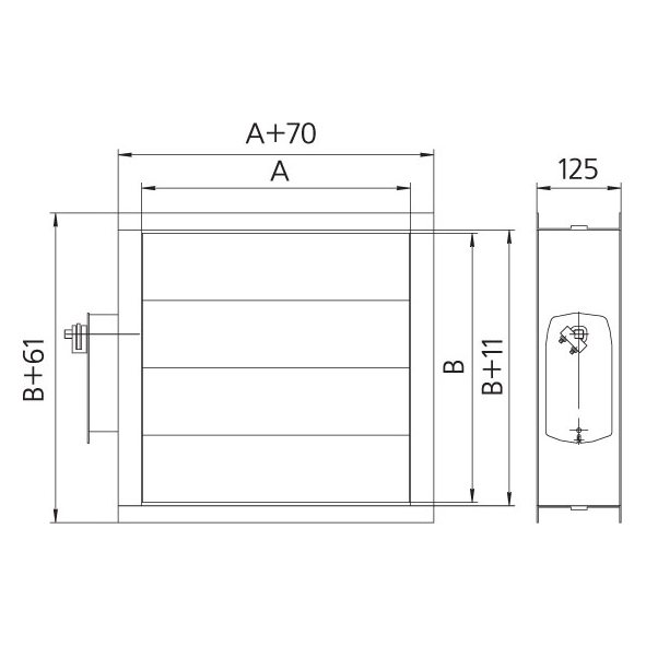 КВАЛ-500x300 FSA 230В клапан воздушный с приводом