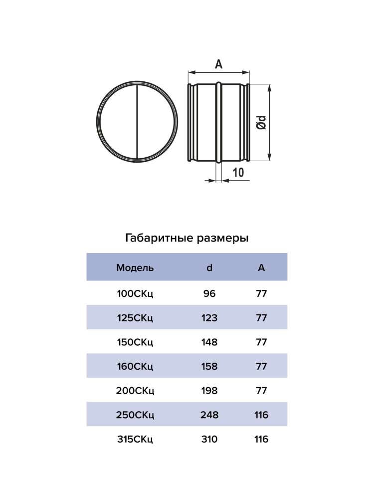 Соединитель СКц D200 оцинкованная сталь ERA PRO