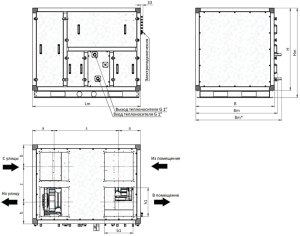 Приточно-вытяжная установка с роторным рекуператором RWN-RR-1600(30m)-ЕС-НЕ5,5-Compact(N)